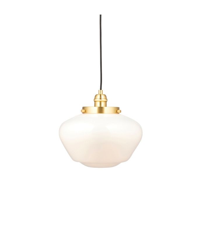 Camberley Dome Pendant Ceiling Light Brass Plate Opal Glass 1x E27-1