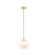 Camberley Dome Pendant Ceiling Light Brass Plate Opal Glass 1x E27-7