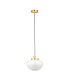 Camberley Dome Pendant Ceiling Light Brass Plate Opal Glass 1x E27-8