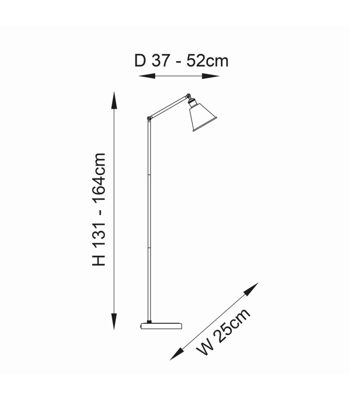 Hal Task Floor Lamp Bright Nickel Plate 1x E27-9