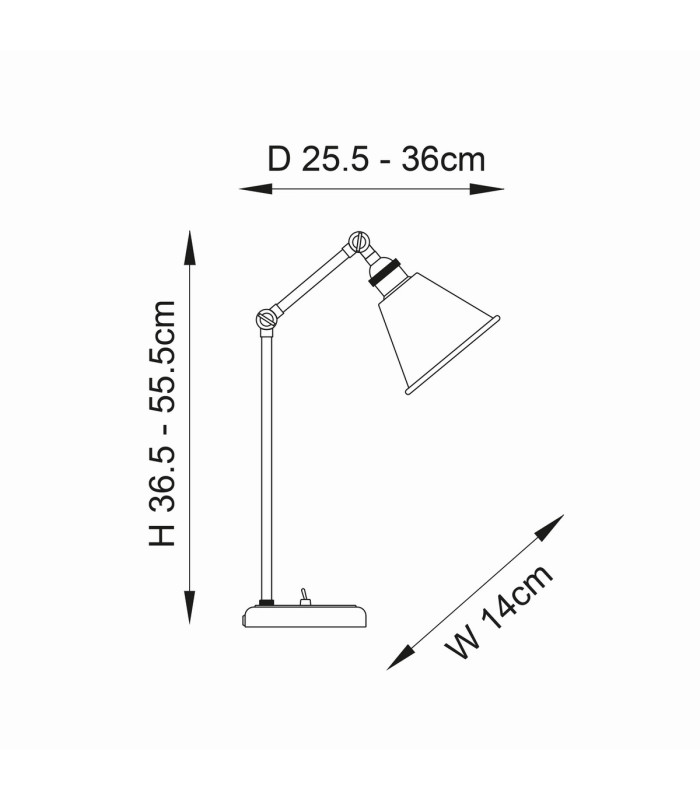 Hal Desk Task Lamp Bright Nickel Plate 1x E14-10