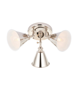 Hal Multi Arm Semi Flush Ceiling Lamp Bright Nickel Plate 3x E14-1