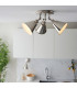 Hal Multi Arm Semi Flush Ceiling Lamp Bright Nickel Plate 3x E14-3
