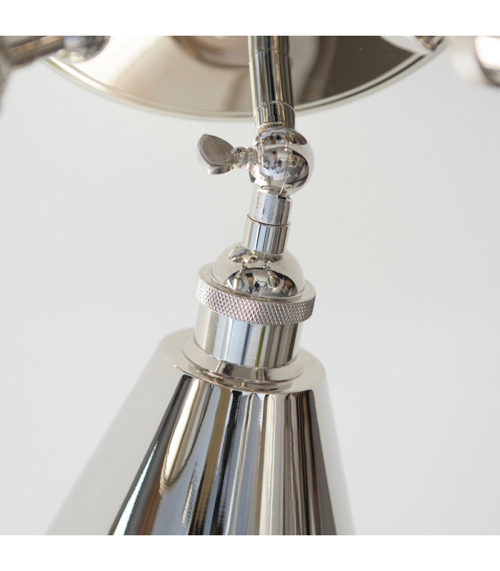 Hal Multi Arm Semi Flush Ceiling Lamp Bright Nickel Plate 3x E14-5