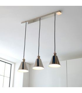 Hal Ceiling Spotlight Bar Bright Nickel Plate 3x E27-2