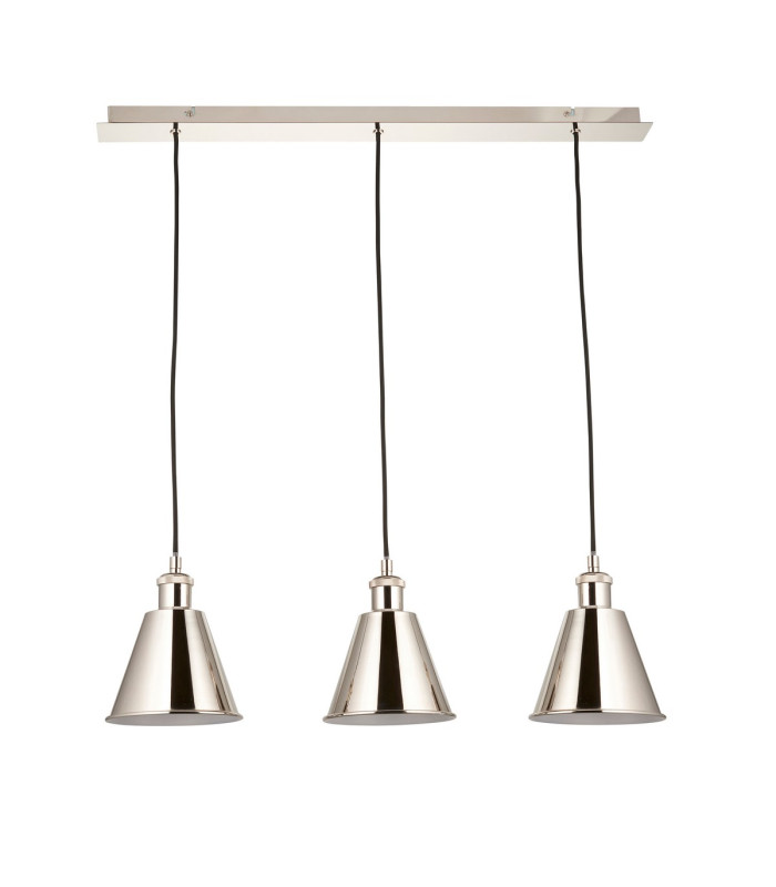 Hal Ceiling Spotlight Bar Bright Nickel Plate 3x E27-7