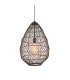 Pimva Wire Frame Pendant Ceiling Light Black Rattan, Matt Black, 1x E27