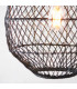 Pimva Wire Frame Pendant Ceiling Light Black Rattan, Matt Black, 1x E27