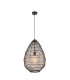 Pimva Wire Frame Pendant Ceiling Light Black Rattan, Matt Black, 1x E27