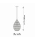 Pimva Wire Frame Pendant Ceiling Light Black Rattan, Matt Black, 1x E27
