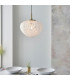Mali Globe Pendant Ceiling Light Satin Brass Plate, White Confetti Glass, 1x E27