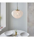 Mali Globe Pendant Ceiling Light Satin Brass Plate, White Confetti Glass, 1x E27