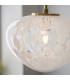 Mali Globe Pendant Ceiling Light Satin Brass Plate, White Confetti Glass, 1x E27