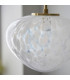 Mali Globe Pendant Ceiling Light Satin Brass Plate, White Confetti Glass, 1x E27