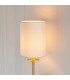 Sancerre Wall Lamp with Shade Satin Brass Plate, Vintage White Fabric, 1x E14