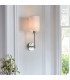 Sancerre Wall Lamp with Shade Bright Nickel Plate, Vintage White Fabric, 1x E14