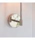 Sancerre Wall Lamp with Shade Bright Nickel Plate, Vintage White Fabric, 1x E14