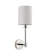Sancerre Wall Lamp with Shade Bright Nickel Plate, Vintage White Fabric, 1x E14