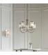 Henbury Multi Arm Pendant Ceiling Light Bright Nickel Plate, Ribbed Bubble Glass, 5x E14
