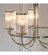Henbury Multi Arm Pendant Ceiling Light Bright Nickel Plate, Ribbed Bubble Glass, 5x E14