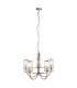 Henbury Multi Arm Pendant Ceiling Light Bright Nickel Plate, Ribbed Bubble Glass, 5x E14