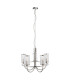 Henbury Multi Arm Pendant Ceiling Light Bright Nickel Plate, Ribbed Bubble Glass, 5x E14