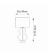 Kelda Shaped Table Lamp with Round Shade Grey Tinted Glass, Black Cotton Fabric With Matt Black Paint, 1x E27