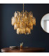 Viviana Pendant Ceiling Light Gold Effect Plate, Champagne Crystal, 15x E14