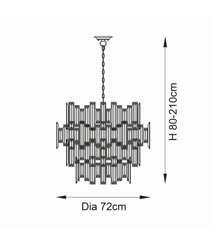 Viviana Pendant Ceiling Light Gold Effect Plate, Champagne Crystal, 15x E14