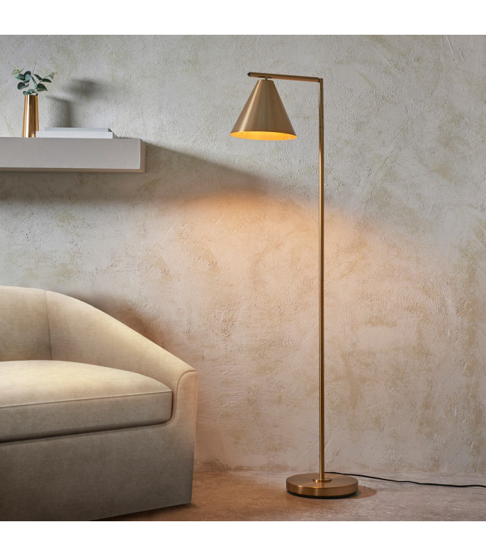 Cape Task Floor Lamp Warm Antique Brass Plate, 1x E27