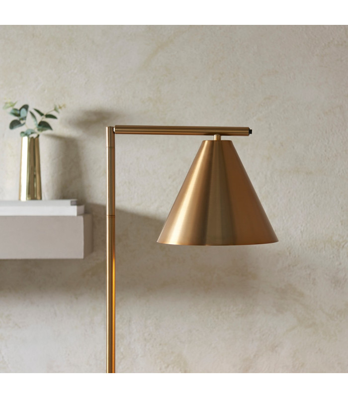 Cape Task Floor Lamp Warm Antique Brass Plate, 1x E27