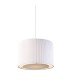 Cylindrical Ceiling Pendant Light Chrome, White Tc Fabric, E27 - 1
