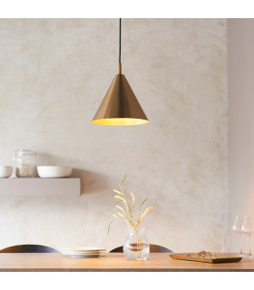 Cape Dome Pendant Ceiling Light Warm Antique Brass Plate, 1x E27