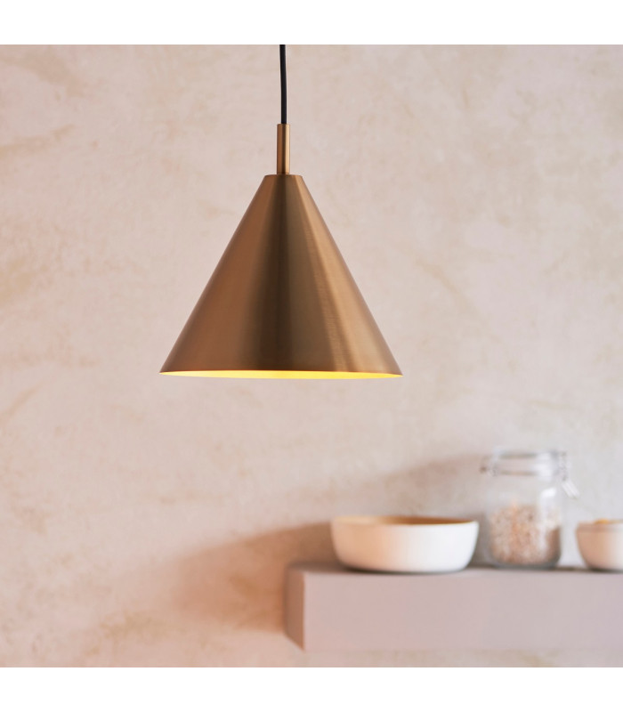 Cape Dome Pendant Ceiling Light Warm Antique Brass Plate, 1x E27
