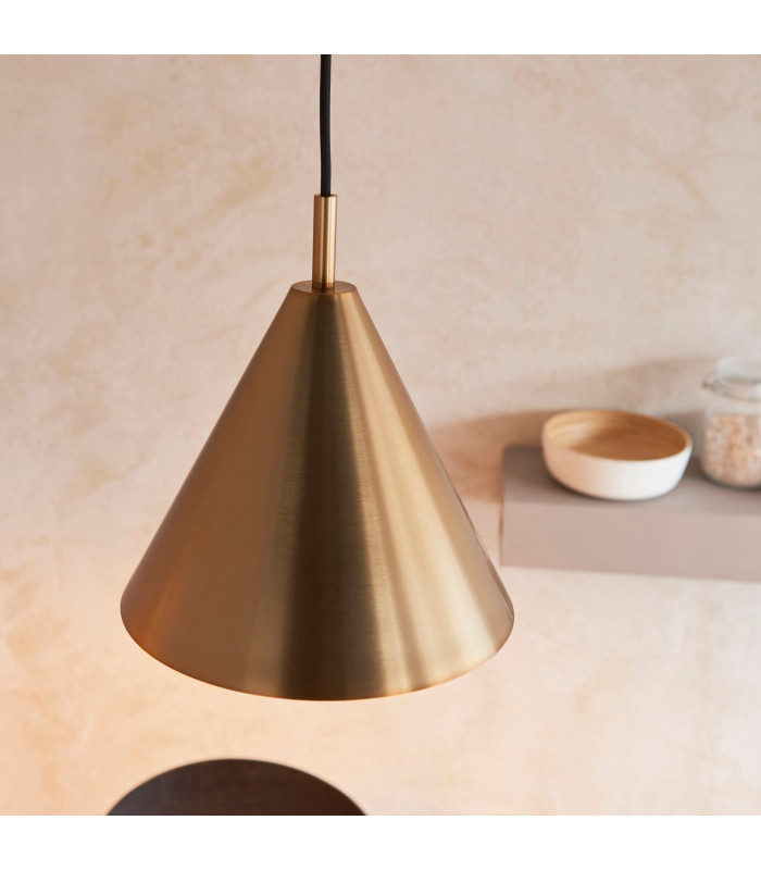 Cape Dome Pendant Ceiling Light Warm Antique Brass Plate, 1x E27