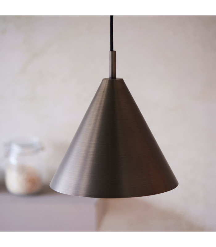 Cape Dome Pendant Ceiling Light Brushed Antique Bronze Plate, 1x E27