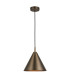 Cape Dome Pendant Ceiling Light Brushed Antique Bronze Plate, 1x E27