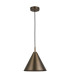 Cape Dome Pendant Ceiling Light Brushed Antique Bronze Plate, 1x E27