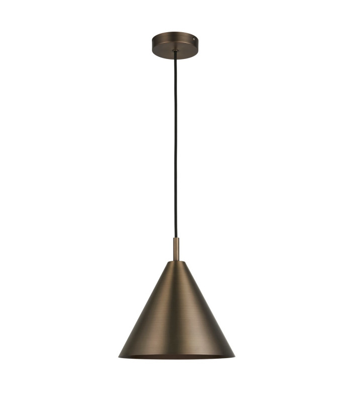 Cape Dome Pendant Ceiling Light Brushed Antique Bronze Plate, 1x E27