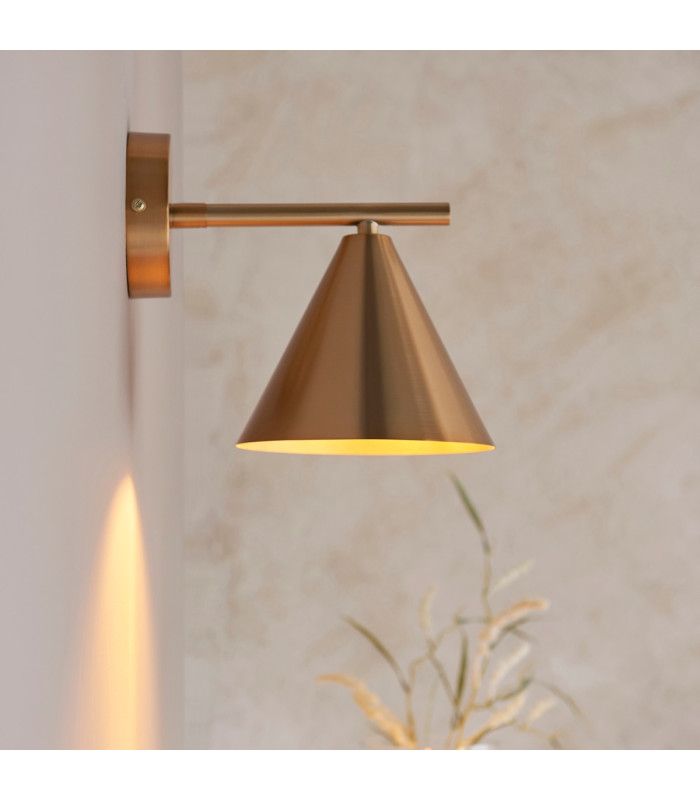 Cape Dome Wall Lamp Warm Antique Brass Plate, 1x E14