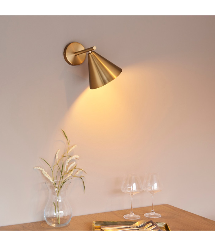 Cape Dome Wall Lamp Warm Antique Brass Plate, 1x E14