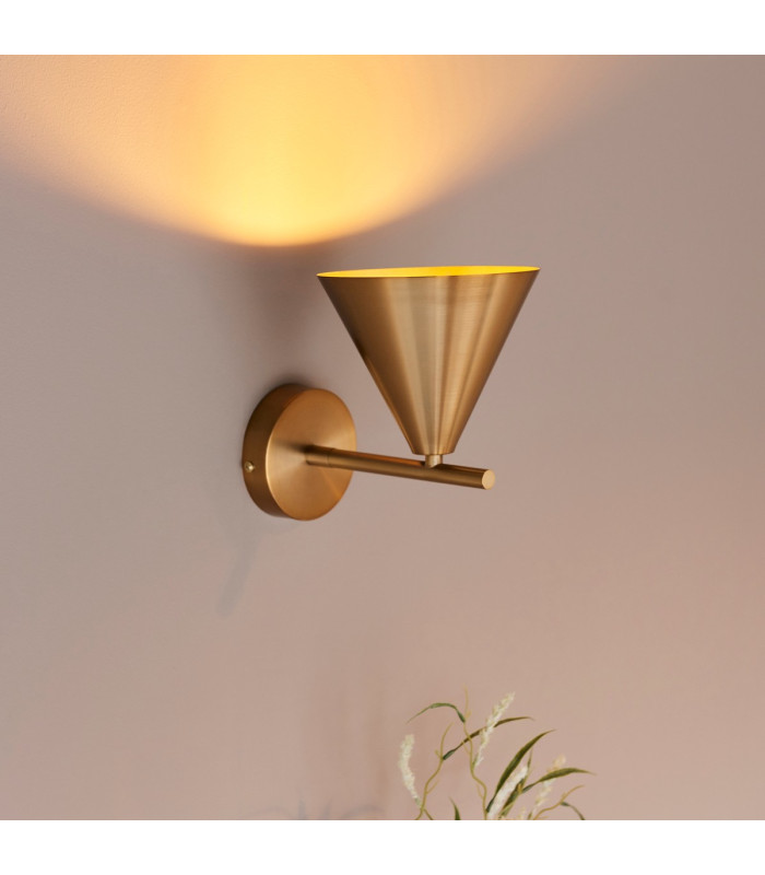 Cape Dome Wall Lamp Warm Antique Brass Plate, 1x E14
