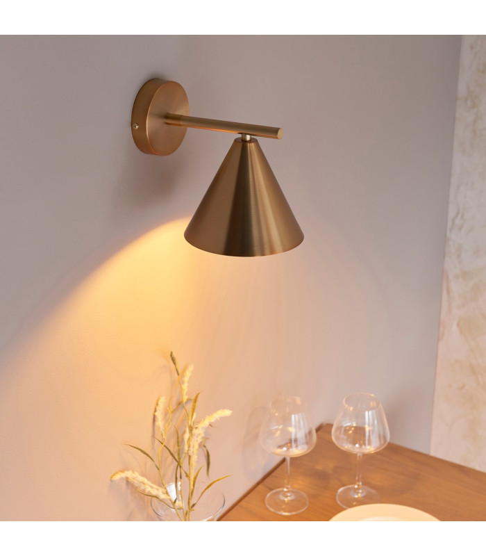 Cape Dome Wall Lamp Warm Antique Brass Plate, 1x E14