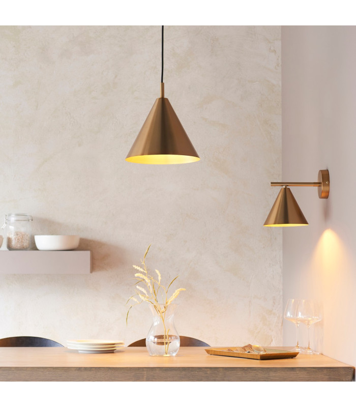 Cape Dome Wall Lamp Warm Antique Brass Plate, 1x E14