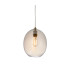 Kelda Oval Dome Pendant Ceiling Light Satin Brass Plate, Champagne Lustre Glass, 1x E27
