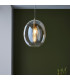 Kelda Oval Dome Pendant Ceiling Light Satin Brass Plate, Champagne Lustre Glass, 1x E27