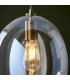 Kelda Oval Dome Pendant Ceiling Light Satin Brass Plate, Champagne Lustre Glass, 1x E27