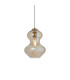 Kelda Shaped Dome Pendant Ceiling Light Satin Brass Plate, Champagne Lustre Glass, 1x E27