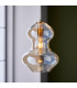 Kelda Shaped Dome Pendant Ceiling Light Satin Brass Plate, Champagne Lustre Glass, 1x E27