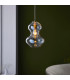 Kelda Shaped Dome Pendant Ceiling Light Satin Brass Plate, Champagne Lustre Glass, 1x E27
